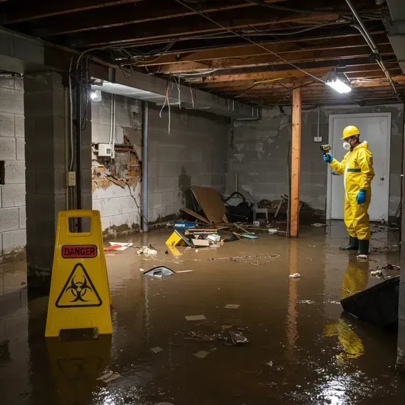 Flooded Basement Electrical Hazard in Whitfield, FL Property