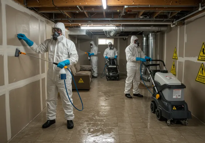 Basement Moisture Removal and Structural Drying process in Whitfield, FL